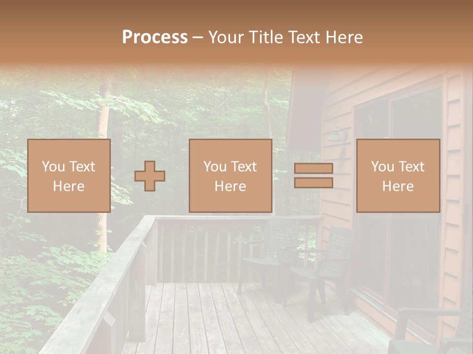 Cabin And Wooden Deck In The Woods PowerPoint Template