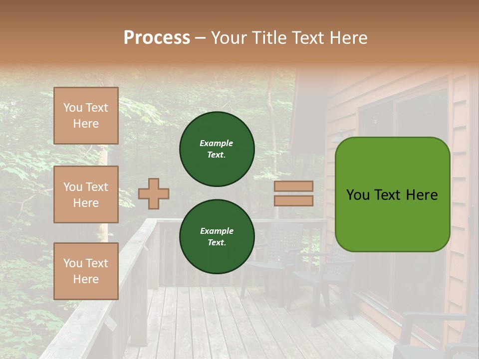 Cabin And Wooden Deck In The Woods PowerPoint Template