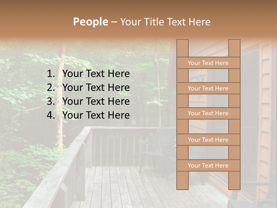 Cabin And Wooden Deck In The Woods PowerPoint Template