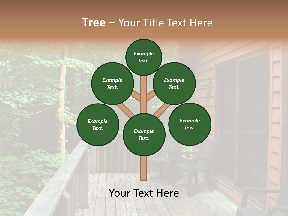 Cabin And Wooden Deck In The Woods PowerPoint Template