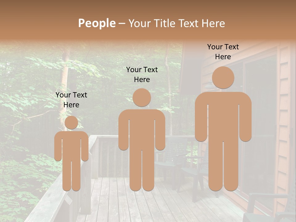 Cabin And Wooden Deck In The Woods PowerPoint Template