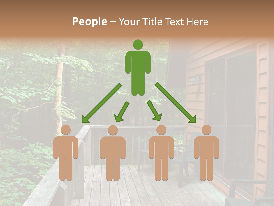 Cabin And Wooden Deck In The Woods PowerPoint Template