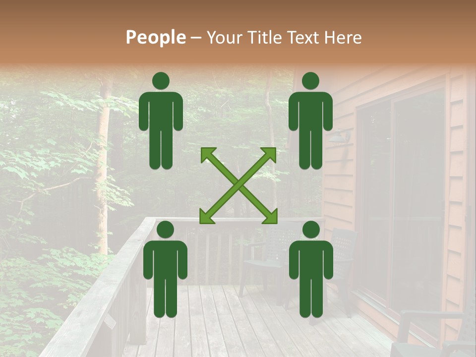 Cabin And Wooden Deck In The Woods PowerPoint Template