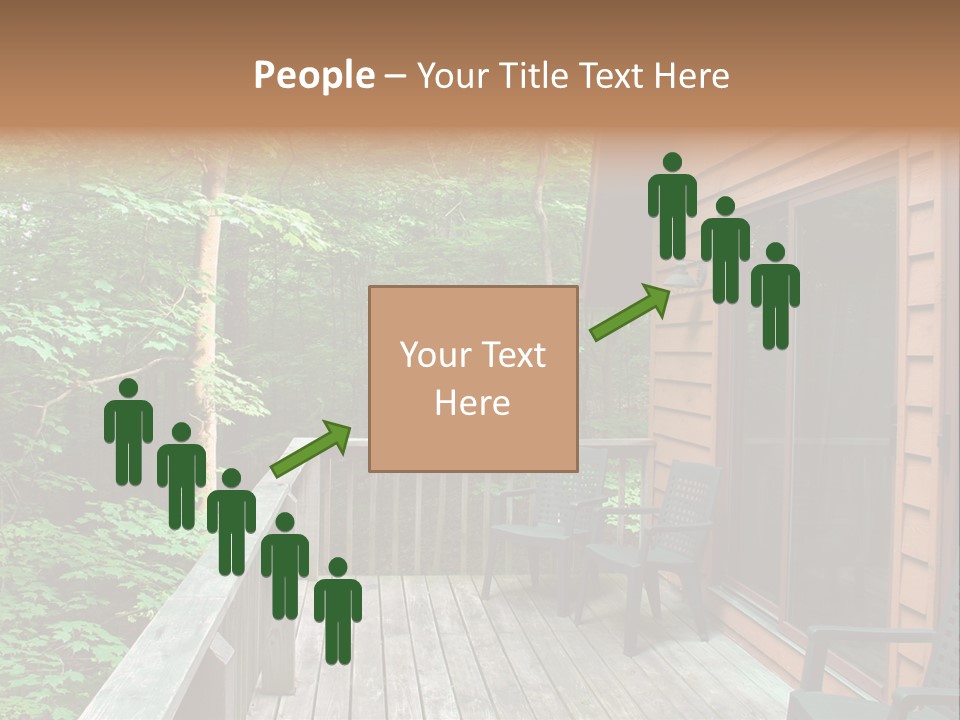 Cabin And Wooden Deck In The Woods PowerPoint Template