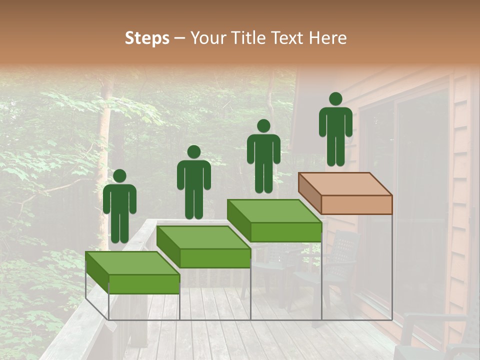 Cabin And Wooden Deck In The Woods PowerPoint Template