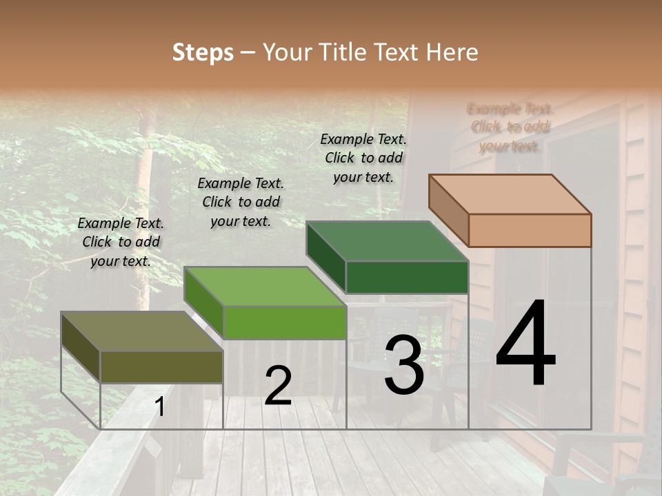 Cabin And Wooden Deck In The Woods PowerPoint Template