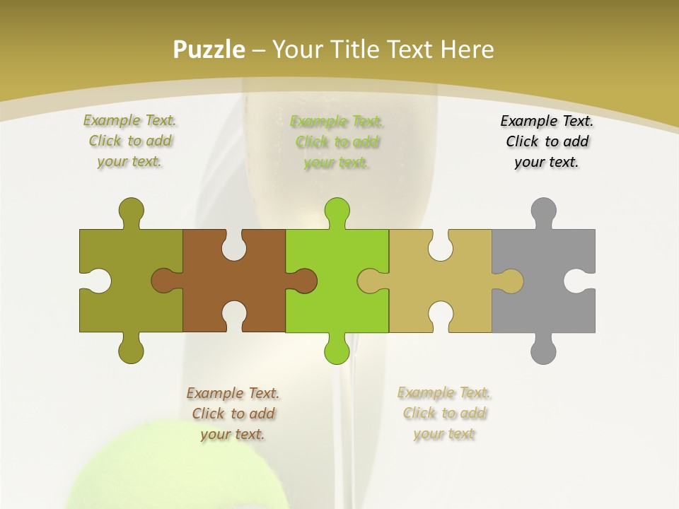 Champagne, Strawberries And Tennis Ball Representing Wimbledon Tennis Tournament PowerPoint Template
