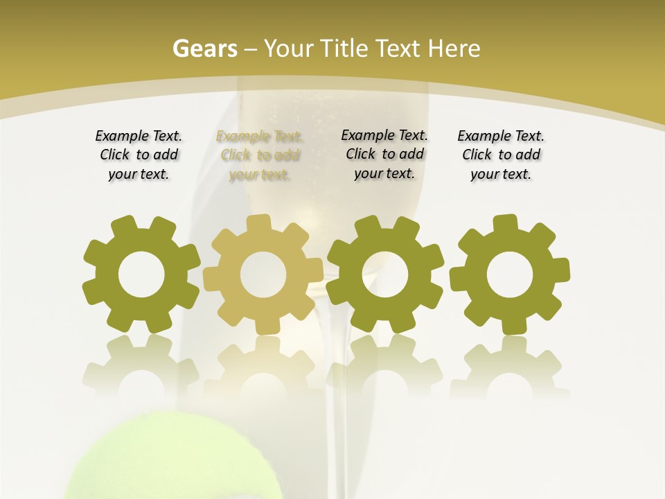 Champagne, Strawberries And Tennis Ball Representing Wimbledon Tennis Tournament PowerPoint Template