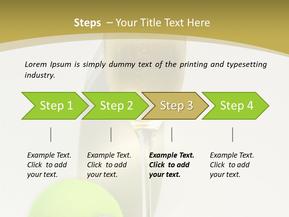 Champagne, Strawberries And Tennis Ball Representing Wimbledon Tennis Tournament PowerPoint Template