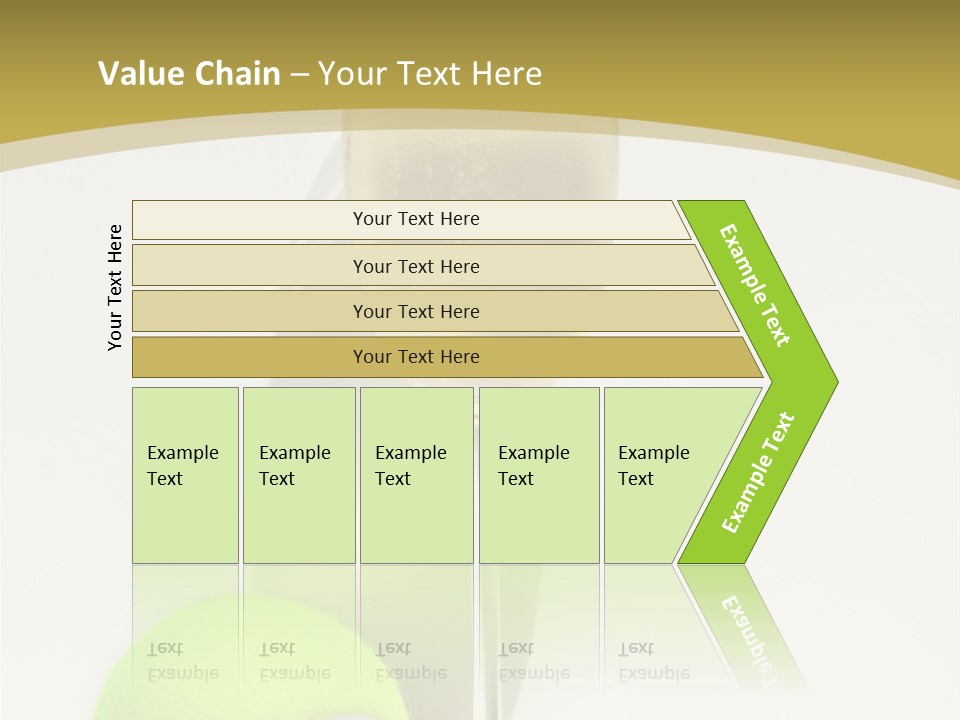 Champagne, Strawberries And Tennis Ball Representing Wimbledon Tennis Tournament PowerPoint Template