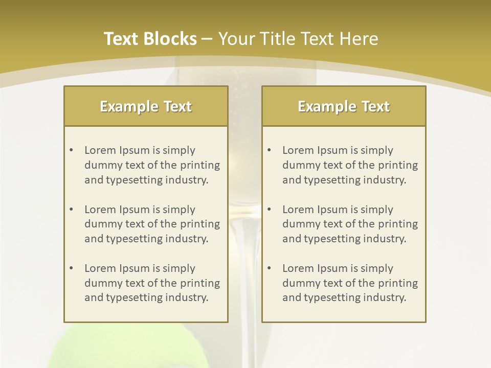 Champagne, Strawberries And Tennis Ball Representing Wimbledon Tennis Tournament PowerPoint Template