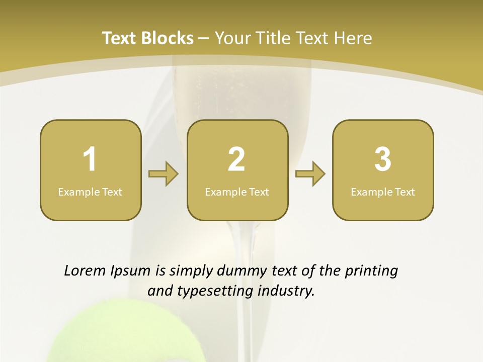 Champagne, Strawberries And Tennis Ball Representing Wimbledon Tennis Tournament PowerPoint Template