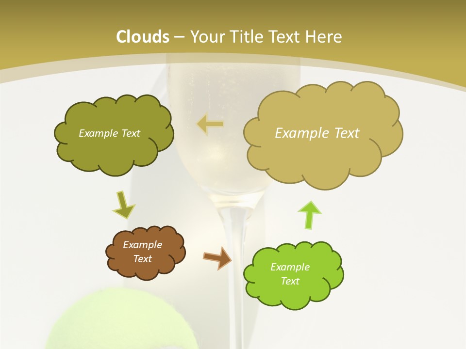 Champagne, Strawberries And Tennis Ball Representing Wimbledon Tennis Tournament PowerPoint Template
