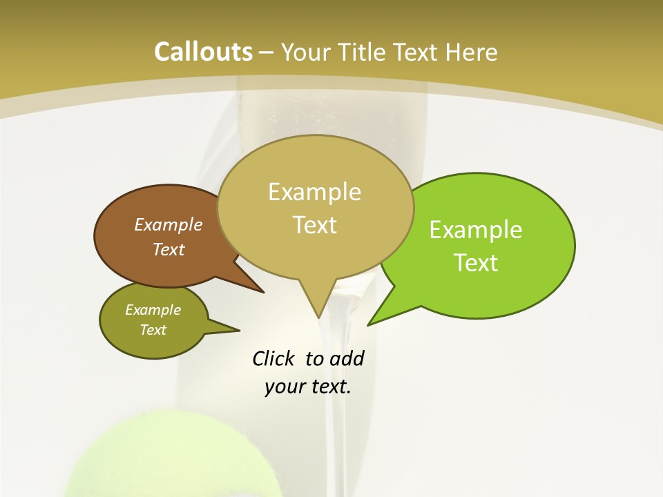 Champagne, Strawberries And Tennis Ball Representing Wimbledon Tennis Tournament PowerPoint Template