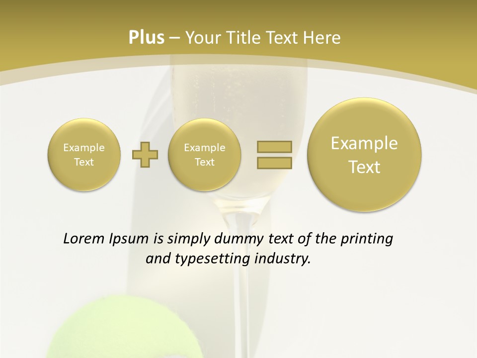 Champagne, Strawberries And Tennis Ball Representing Wimbledon Tennis Tournament PowerPoint Template