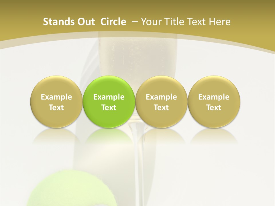 Champagne, Strawberries And Tennis Ball Representing Wimbledon Tennis Tournament PowerPoint Template