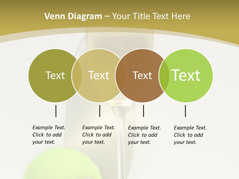 Champagne, Strawberries And Tennis Ball Representing Wimbledon Tennis Tournament PowerPoint Template