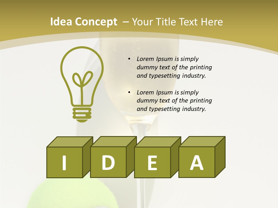Champagne, Strawberries And Tennis Ball Representing Wimbledon Tennis Tournament PowerPoint Template