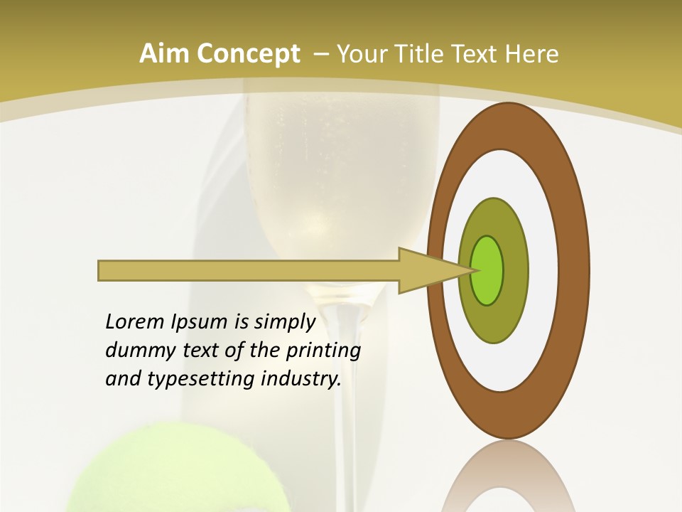 Champagne, Strawberries And Tennis Ball Representing Wimbledon Tennis Tournament PowerPoint Template