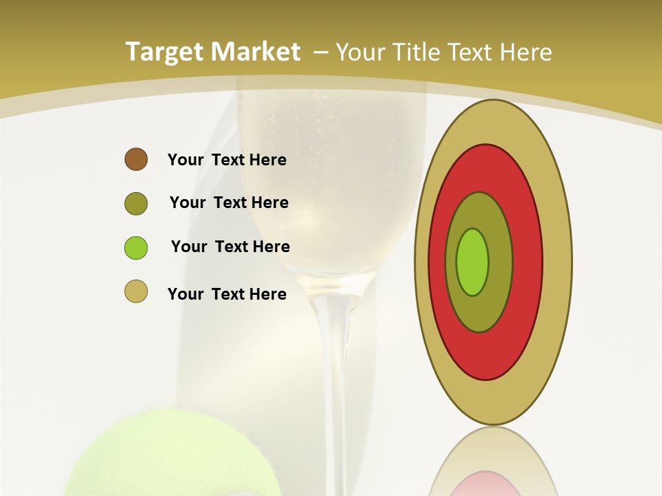 Champagne, Strawberries And Tennis Ball Representing Wimbledon Tennis Tournament PowerPoint Template