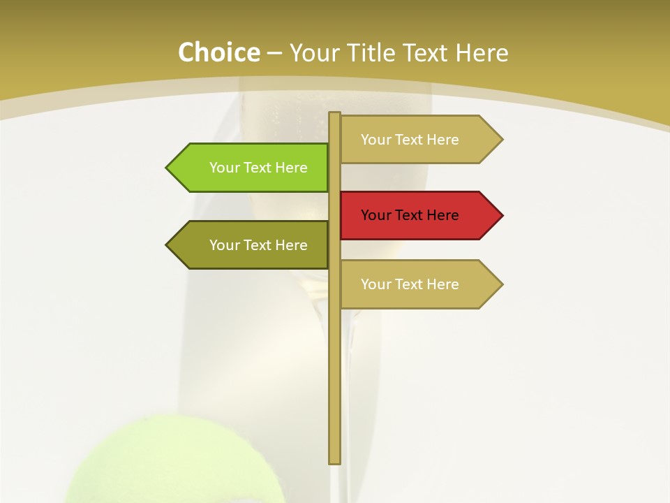 Champagne, Strawberries And Tennis Ball Representing Wimbledon Tennis Tournament PowerPoint Template