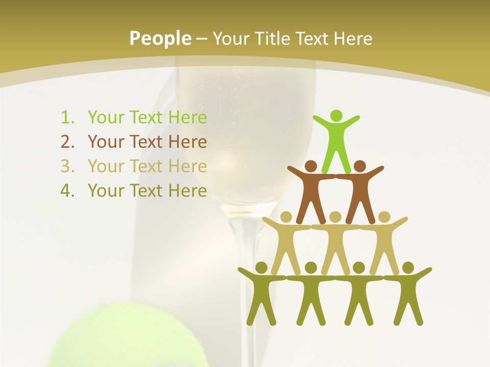 Champagne, Strawberries And Tennis Ball Representing Wimbledon Tennis Tournament PowerPoint Template