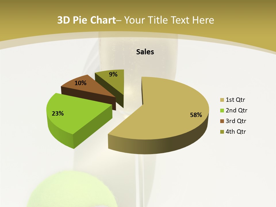 Champagne, Strawberries And Tennis Ball Representing Wimbledon Tennis Tournament PowerPoint Template
