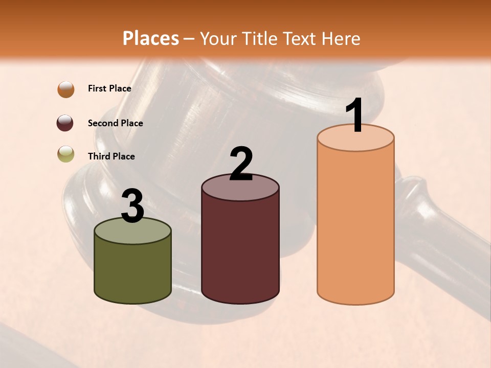 Hammer And Gavel In The Courthouse PowerPoint Template