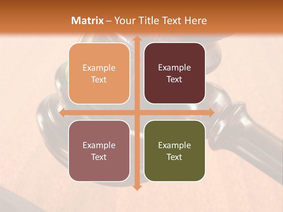 Hammer And Gavel In The Courthouse PowerPoint Template