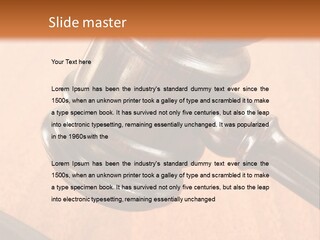 Hammer And Gavel In The Courthouse PowerPoint Template