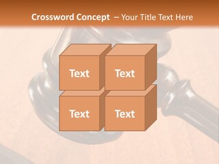 Hammer And Gavel In The Courthouse PowerPoint Template