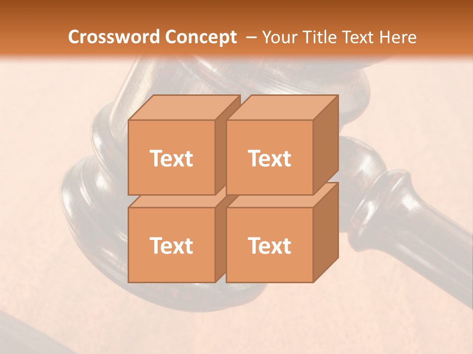 Hammer And Gavel In The Courthouse PowerPoint Template