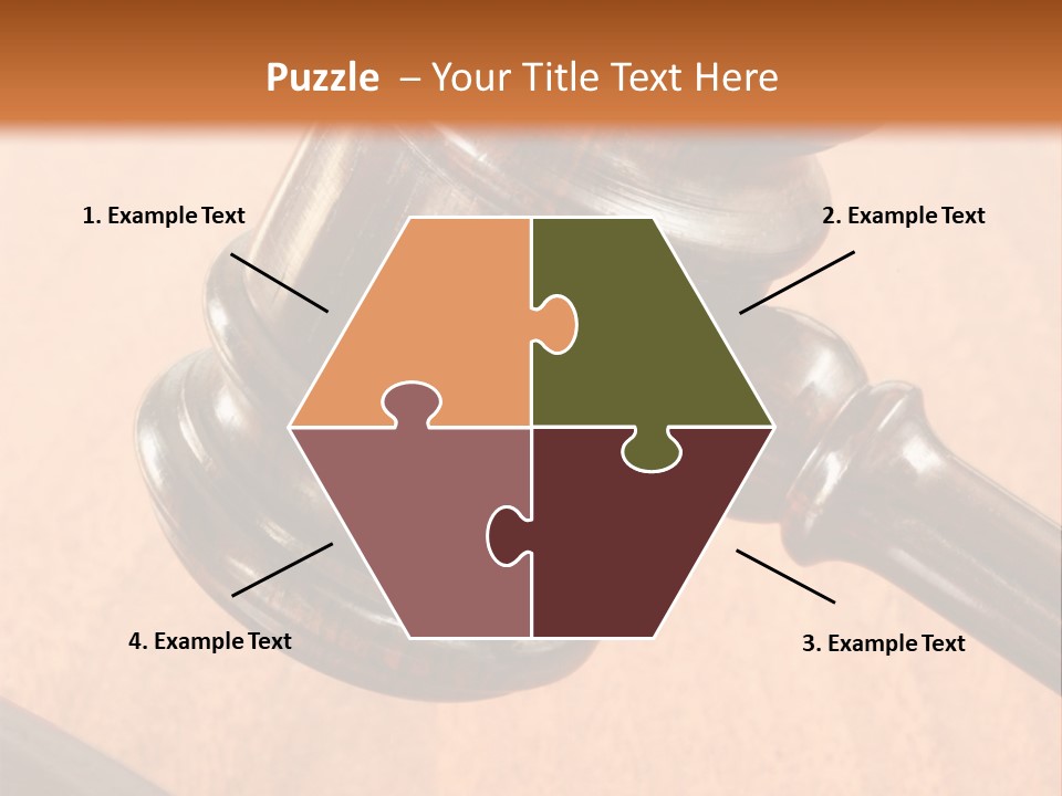 Hammer And Gavel In The Courthouse PowerPoint Template