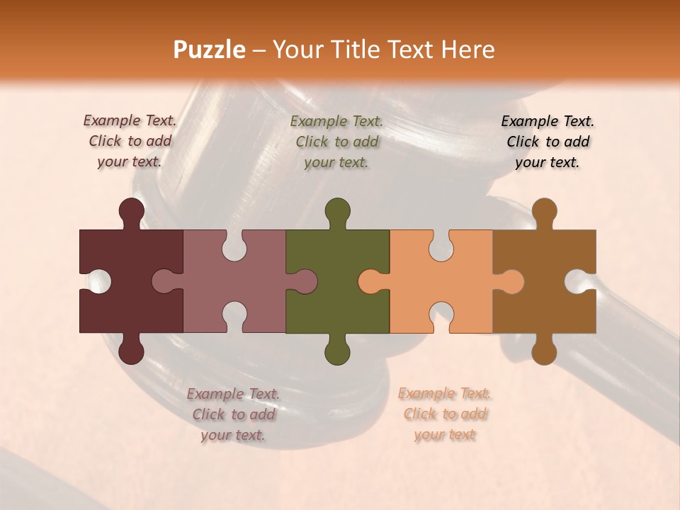Hammer And Gavel In The Courthouse PowerPoint Template