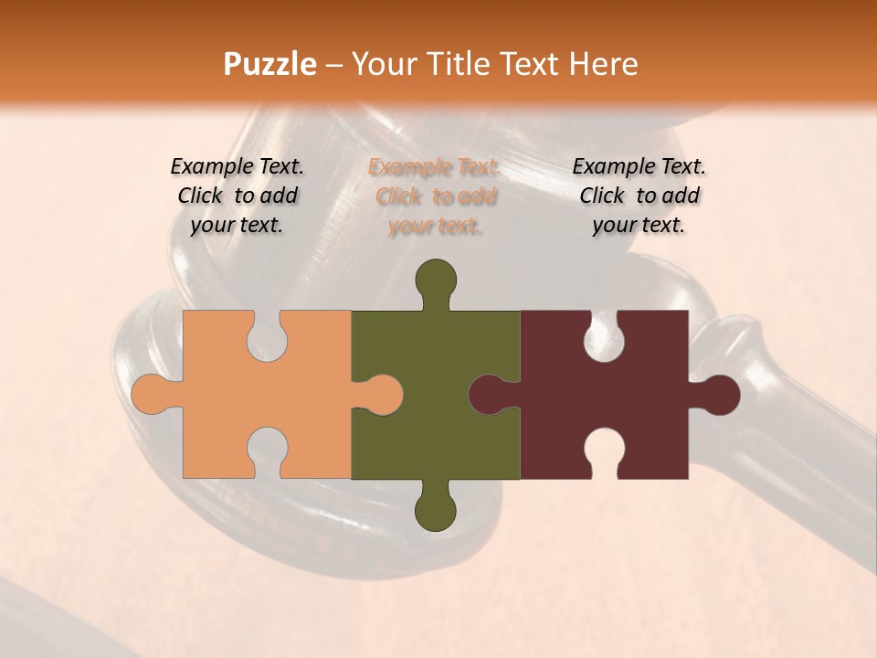 Hammer And Gavel In The Courthouse PowerPoint Template