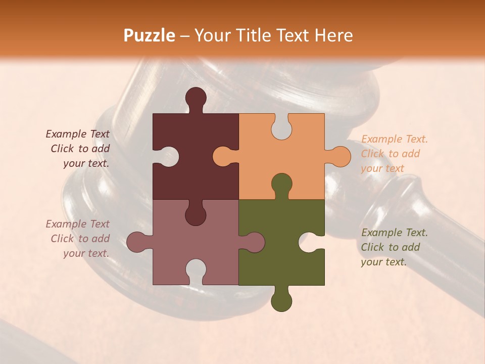 Hammer And Gavel In The Courthouse PowerPoint Template