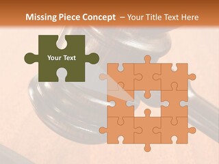 Hammer And Gavel In The Courthouse PowerPoint Template