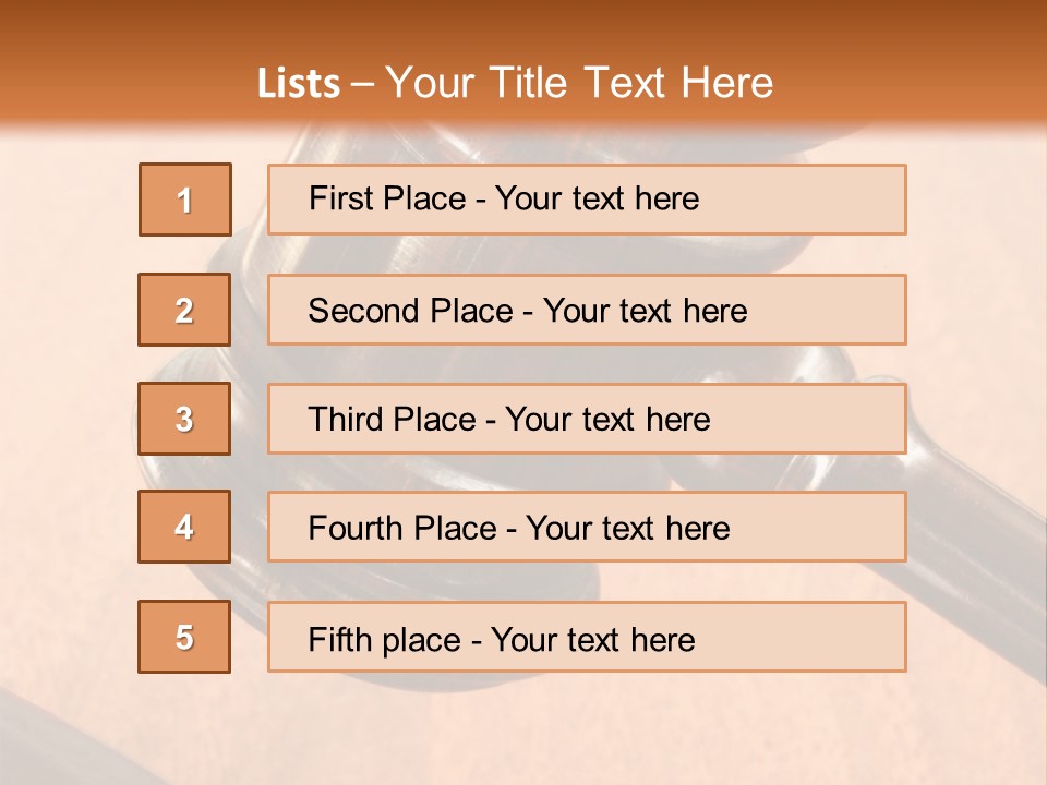 Hammer And Gavel In The Courthouse PowerPoint Template