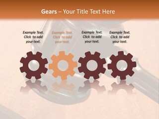 Hammer And Gavel In The Courthouse PowerPoint Template