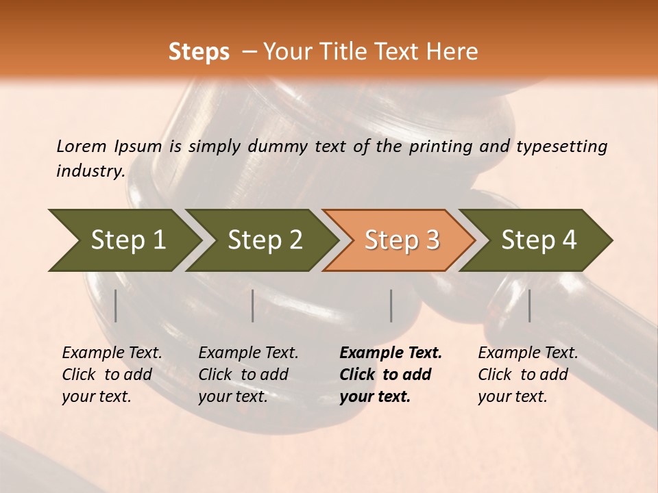 Hammer And Gavel In The Courthouse PowerPoint Template
