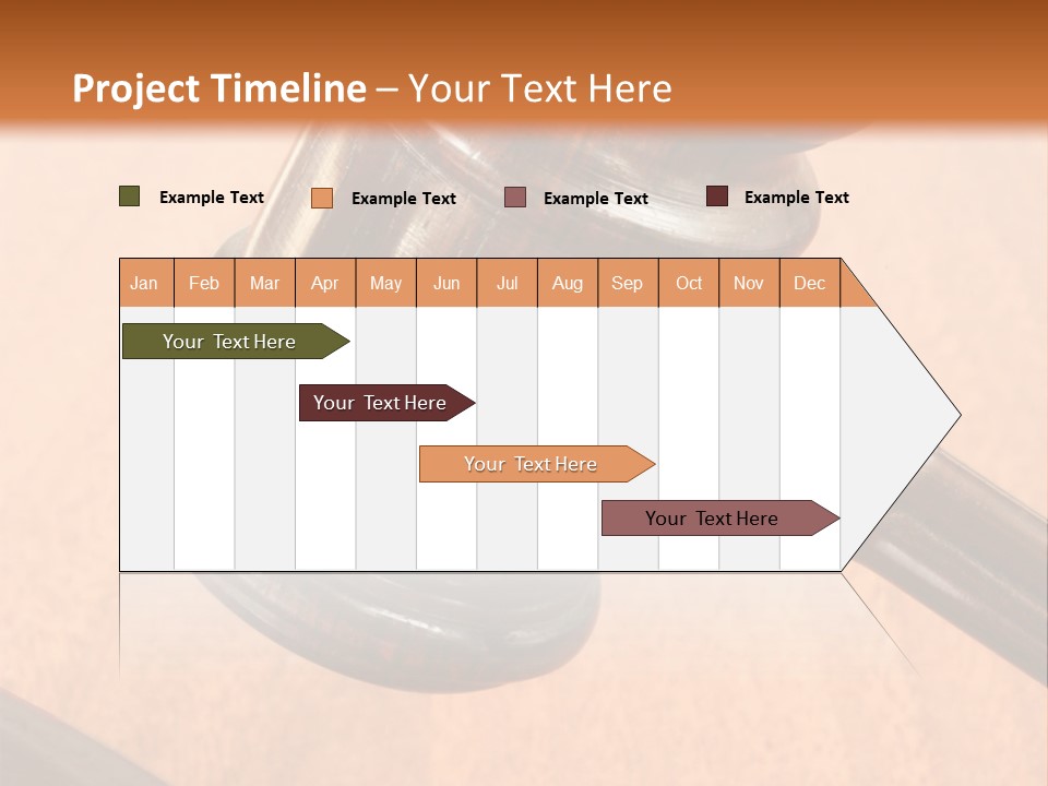Hammer And Gavel In The Courthouse PowerPoint Template
