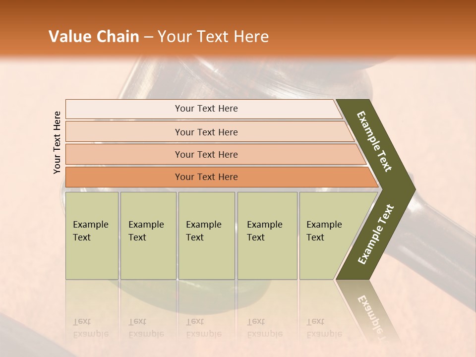 Hammer And Gavel In The Courthouse PowerPoint Template