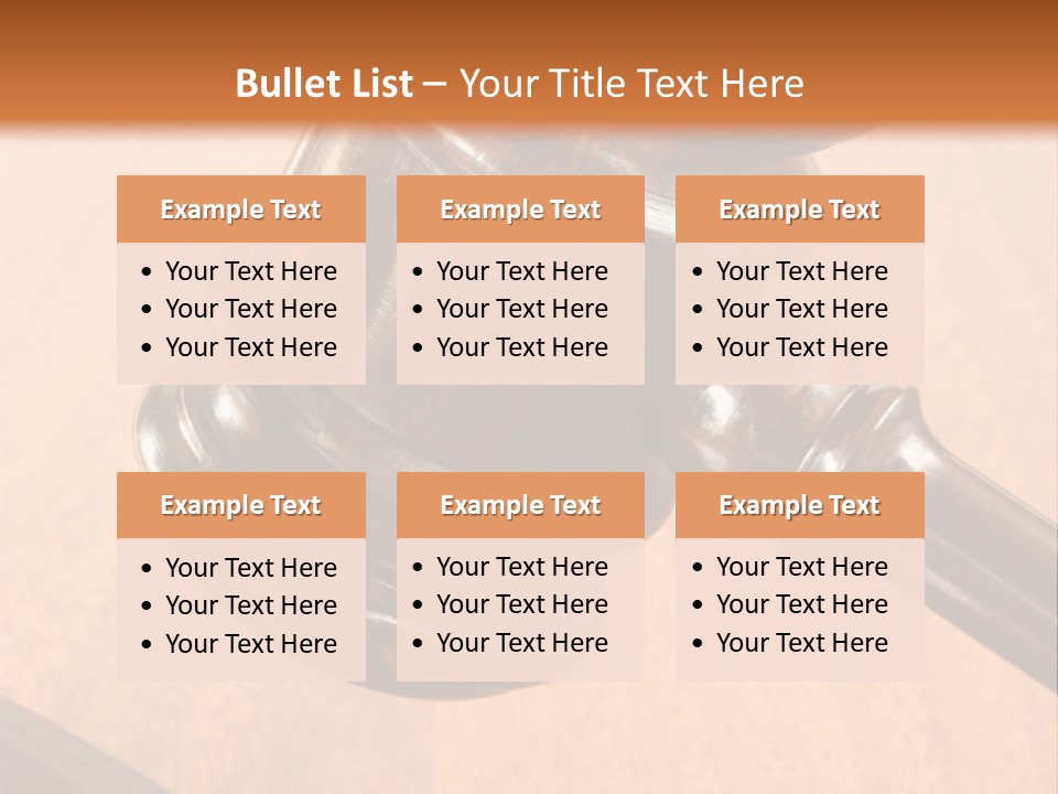 Hammer And Gavel In The Courthouse PowerPoint Template