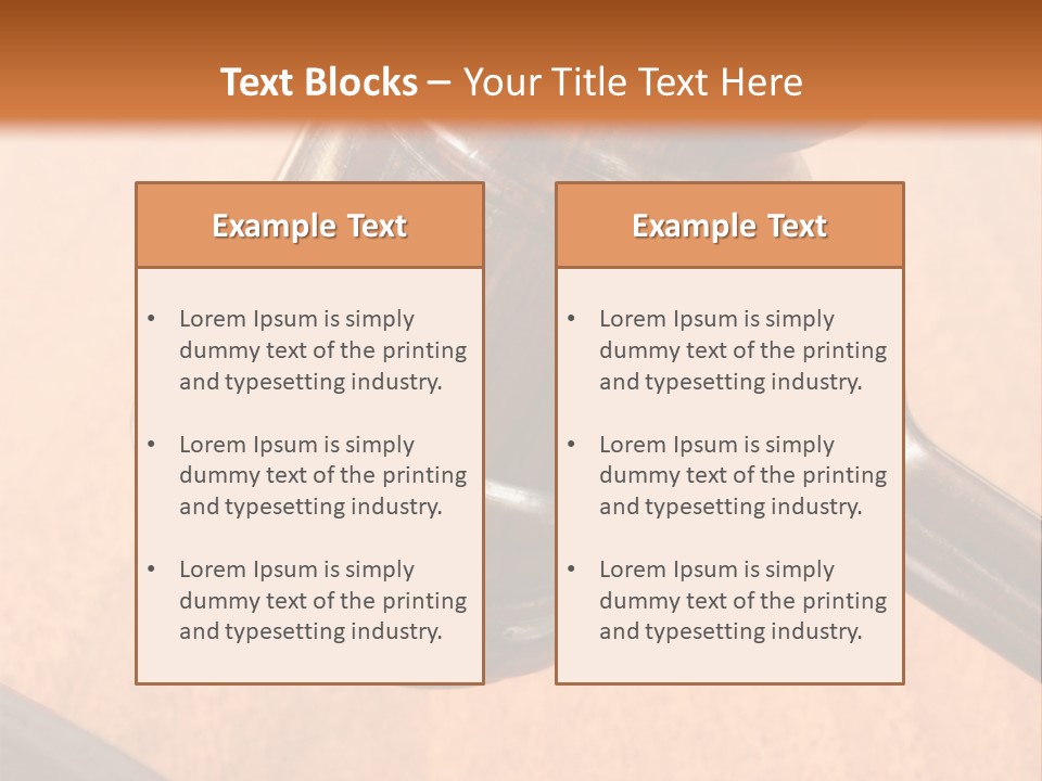 Hammer And Gavel In The Courthouse PowerPoint Template