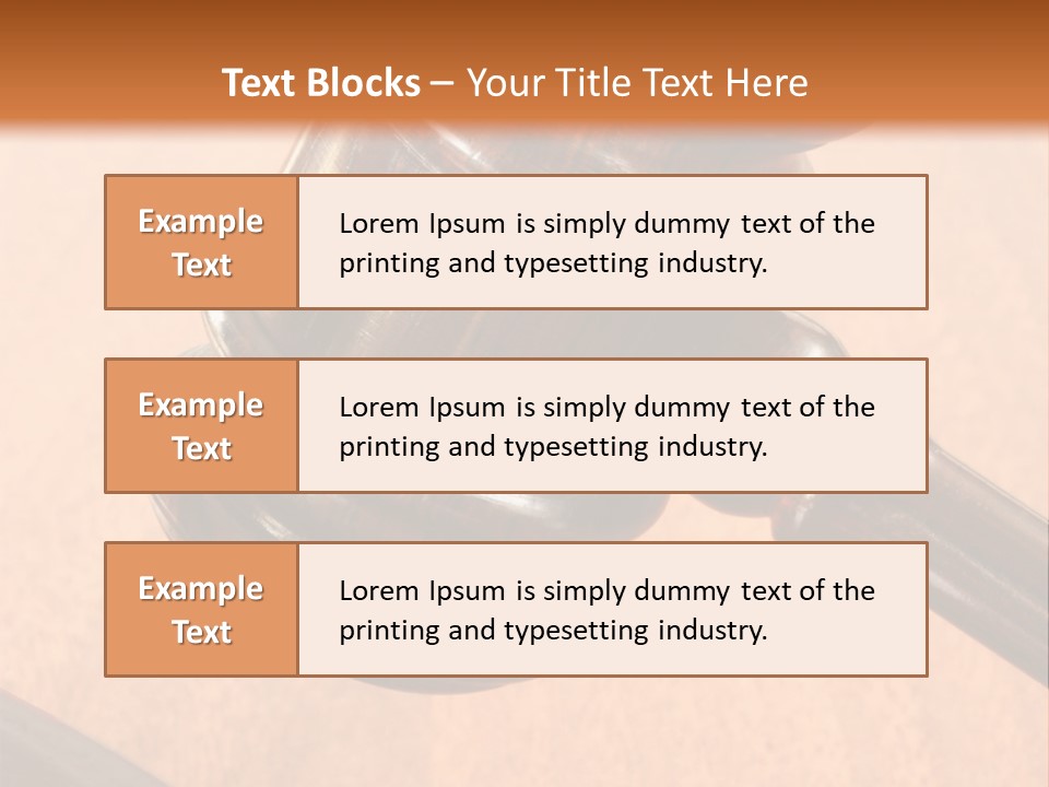 Hammer And Gavel In The Courthouse PowerPoint Template
