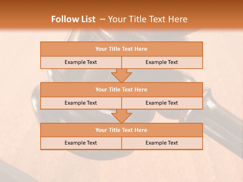 Hammer And Gavel In The Courthouse PowerPoint Template