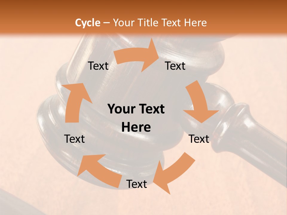 Hammer And Gavel In The Courthouse PowerPoint Template