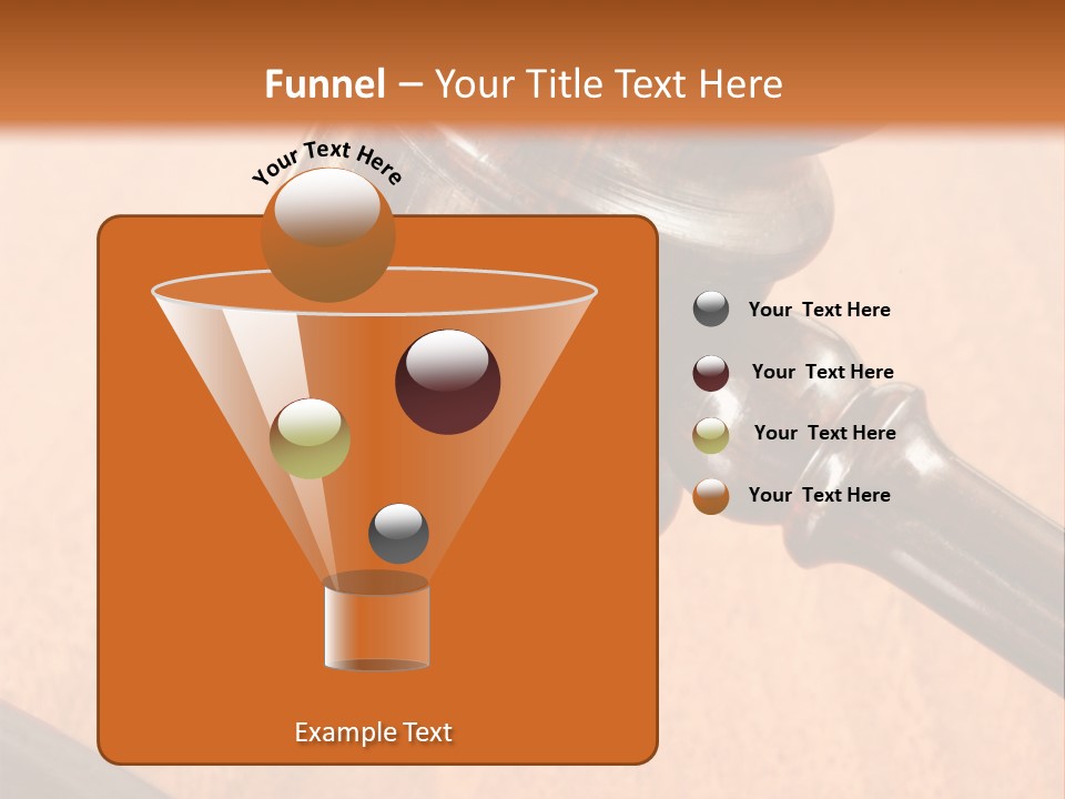 Hammer And Gavel In The Courthouse PowerPoint Template