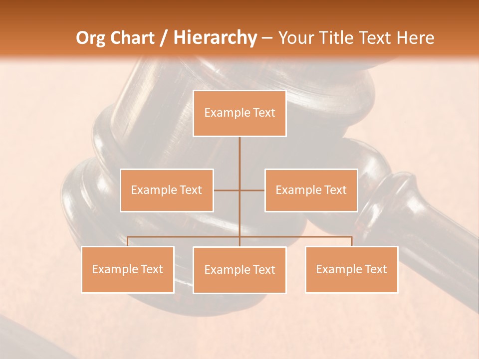 Hammer And Gavel In The Courthouse PowerPoint Template