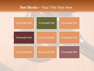 Hammer And Gavel In The Courthouse PowerPoint Template